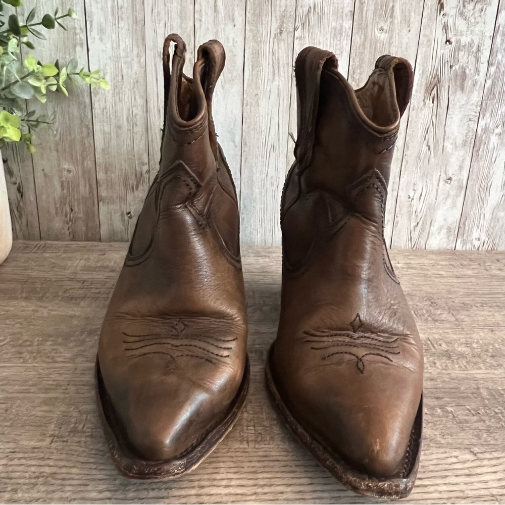 Thursday Boot Company Dark Brown Western Cowgirl Ankle Boots Womens 6.5 - Picture 4 of 7